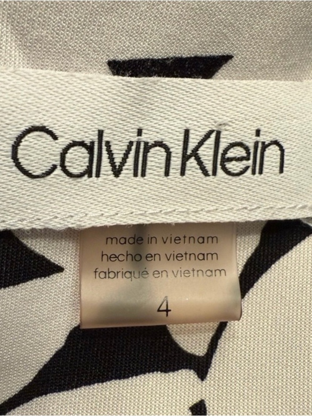 Calvin Klein Black and White Leaf-Print Sleeveless Midi Dress - Picture 2 of 7